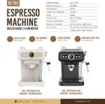 LePresso Retro Espresso Machine Boiler Gauge And Milk Steamer in Oman – Café-Style Brewing - Image 2