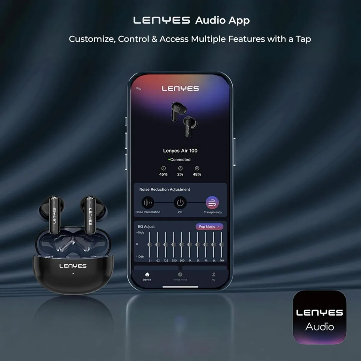 Lenyes Milano Wireless Earbuds ANC AIR 100 in Oman – Immersive Noise-Free Audio - Image 5