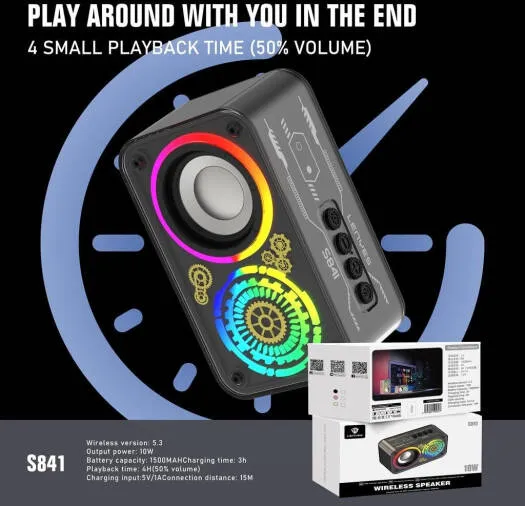 Lenyes Wireless RGB Speaker 10W in Oman – Powerful Sound with Vibrant Lighting - Image 5