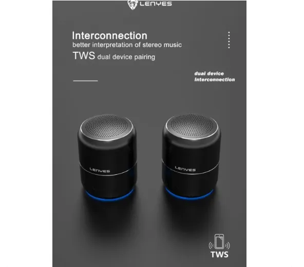 Lenyes Wireless Speaker 12W in Oman – Portable Stereo Sound for Everyday Entertainment - Image 4