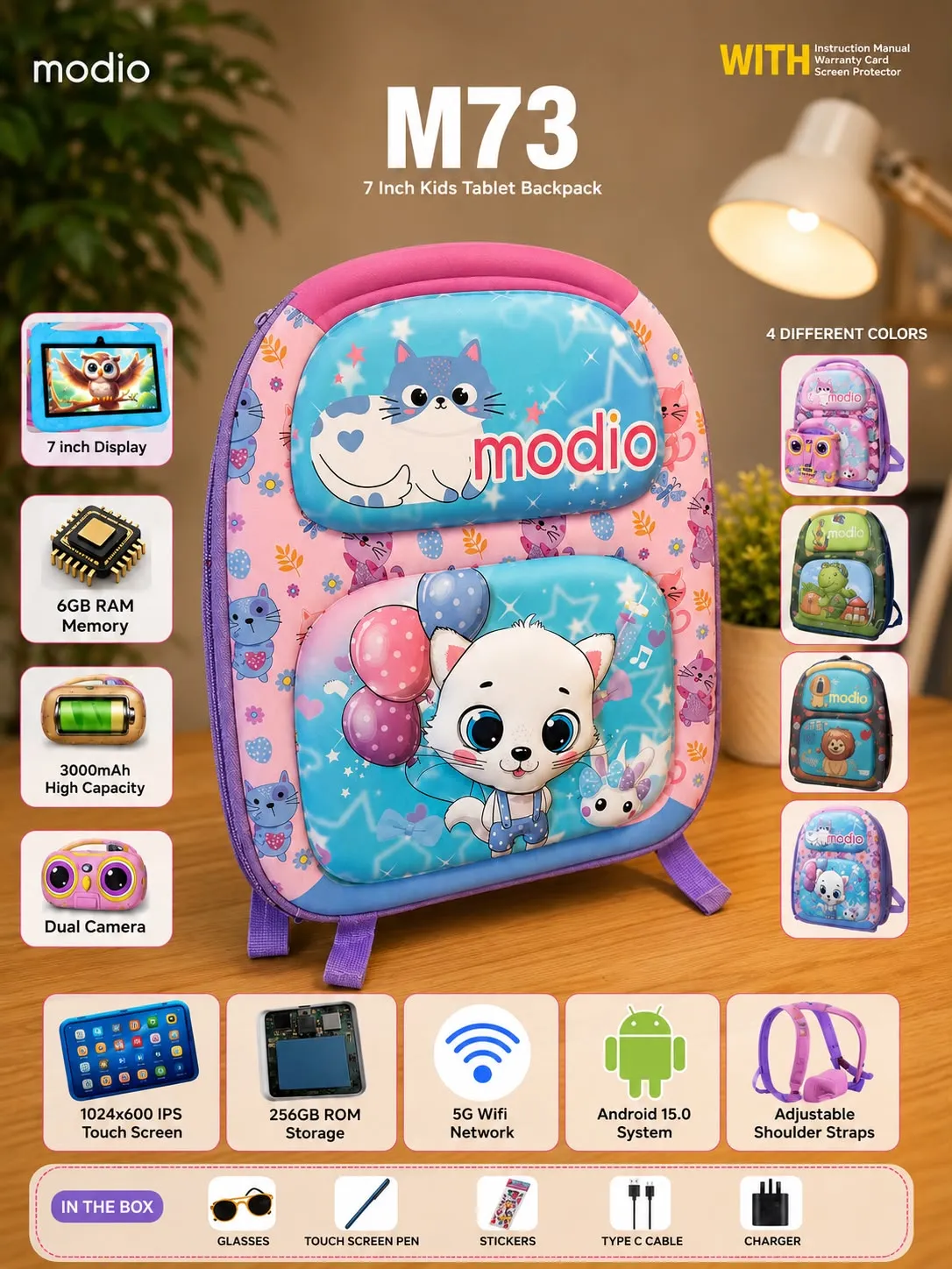 Modio M730 Kids Tablet Backpack in Oman – Durable School & Travel Companion - Image 3