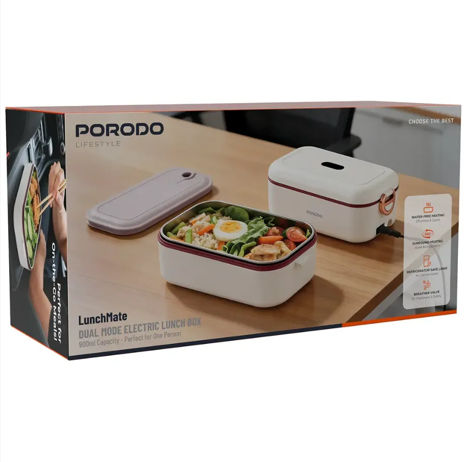 PORODO LunchMate Dual Mode Electric Lunch Box in Oman – Portable Food Warmer - Image 6