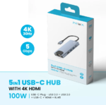 Pawa 5 in 1 USB C with 4K HDMI in Oman – Multiport Connectivity Hub - Image 5