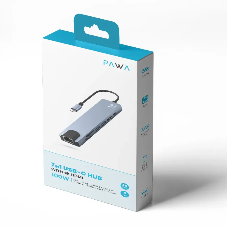 Pawa 7 in 1 USB C Hub with HDMI in Oman – Ultimate Multiport Adapter - Image 5