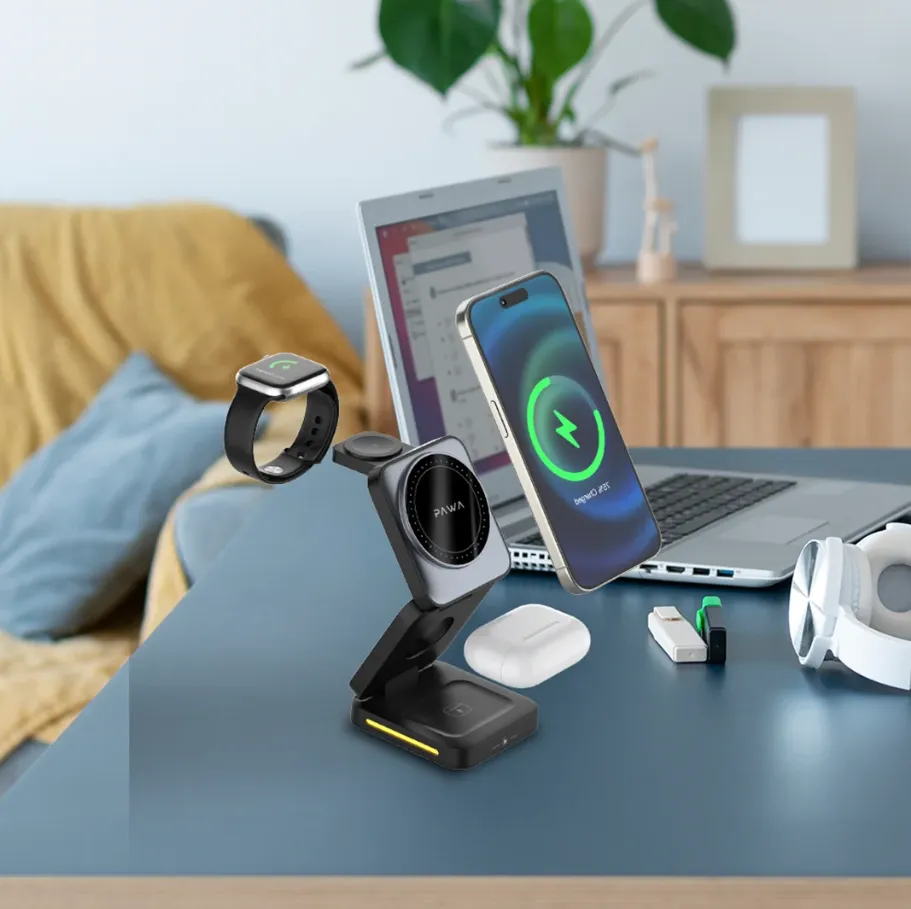 Pawa Foldable 3in1 Wireless Charger in Oman – Fast Charging for Multiple Devices - Image 3