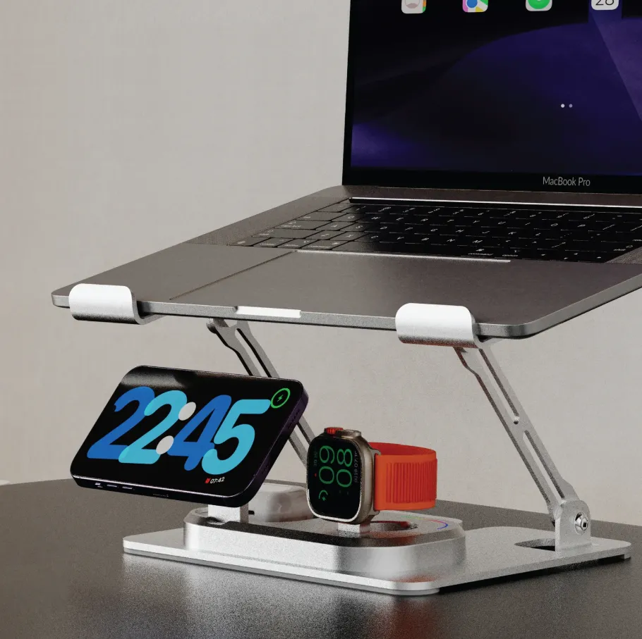 Pawa Laptop Stand 3in1 Charging Station in Oman – Ergonomic Workspace Solution - Image 3