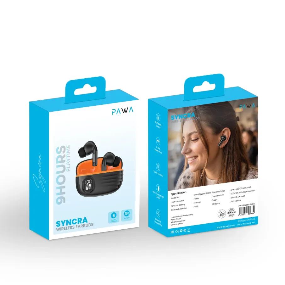 Pawa Syncra Wireless Earbuds in Oman – Crystal Clear Sound & All-Day Comfort - Image 6
