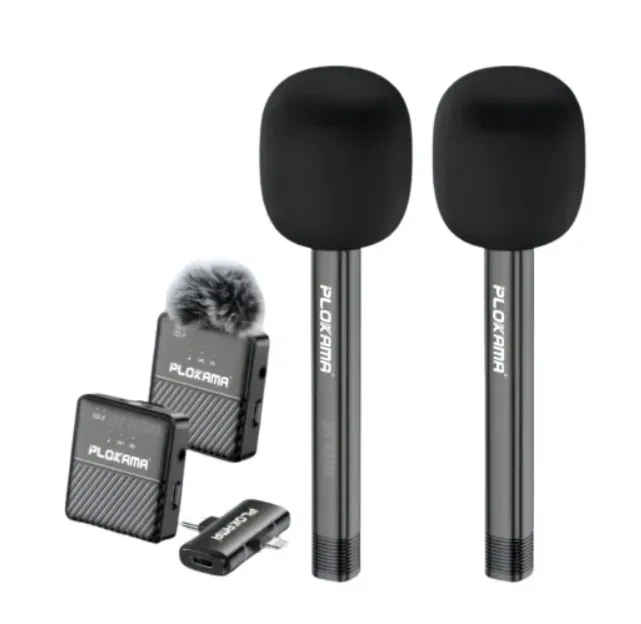 Plokama Remote Lavalier Microphone & Handheld Stick in Oman – Professional Content Creation Kit - Image 2
