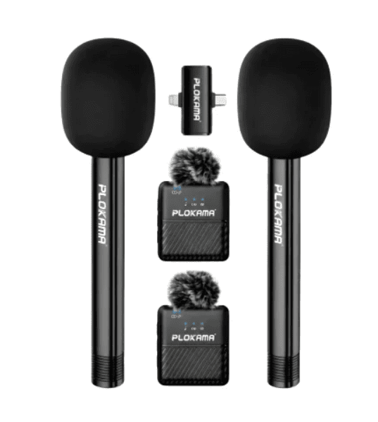 Plokama Remote Lavalier Microphone & Handheld Stick in Oman Plokama Remote Lavalier Microphone & Handheld Stick in Oman – Professional Content Creation Kit - Image 1