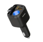 Porodo Apolo Multi Port Car Charger Built In USB C Cable PD R34 in Oman – Fast Multi-Device Charging