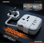 Porodo Blue Volga Multi-Port Universal AC Socket USB-A & USB-C in Oman – Fast Multi-Device Charging - Image 3