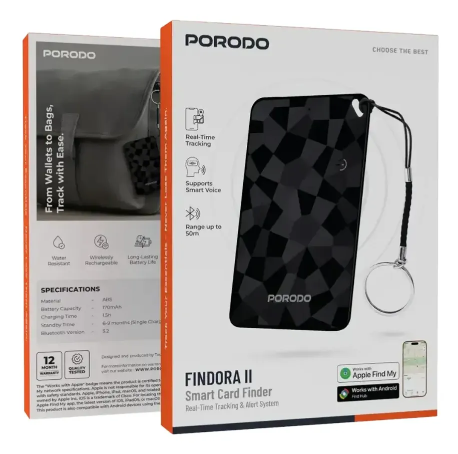 Porodo Findora II Smart Card Finder with Real-Time Tracking & Alert System in Oman - Image 4