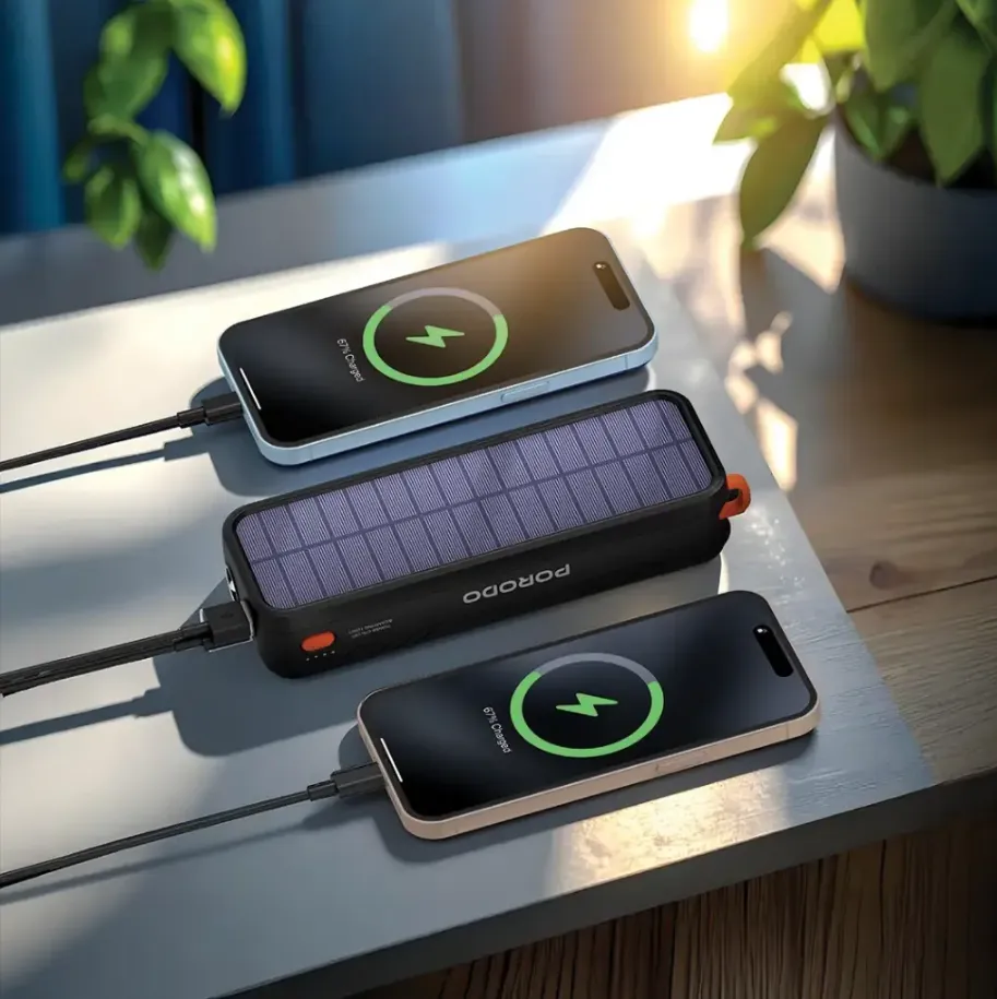 Porodo Solar Powered 20000mAh in Oman – High-Capacity Portable Charging Solution - Image 2