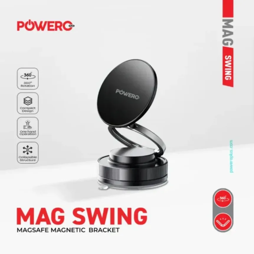 Powero+ Mag Swing MagSafe Magnetic Bracket in Oman – Secure Adjustable Phone Holder - Image 2