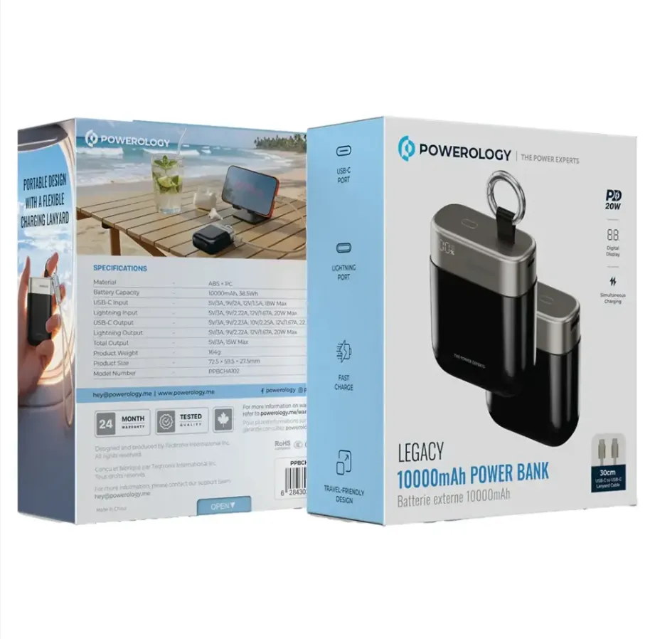 Powerology Legacy X1 10000mAh Power Bank in Oman – Compact Fast Charging Solution - Image 2