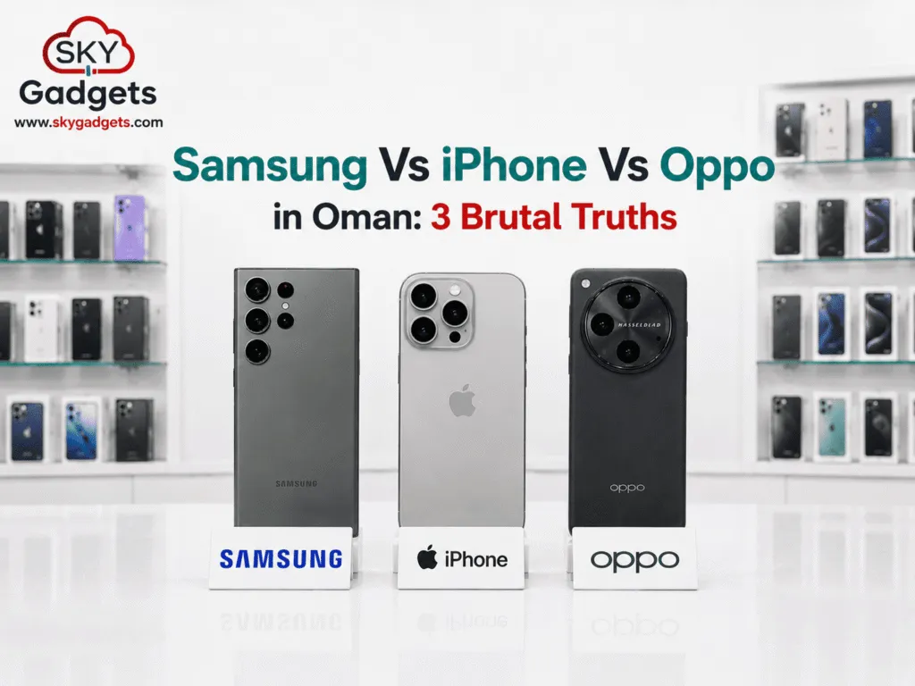 Samsung vs iPhone vs Oppo in Oman comparison by Sky Gadgets