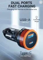 HiCell Dual Port 38W Car Charger + Cable in Oman – Fast Dual Device Charging - Image 3