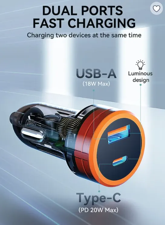 HiCell Dual Port 38W Car Charger + Cable in Oman – Fast Dual Device Charging - Image 3