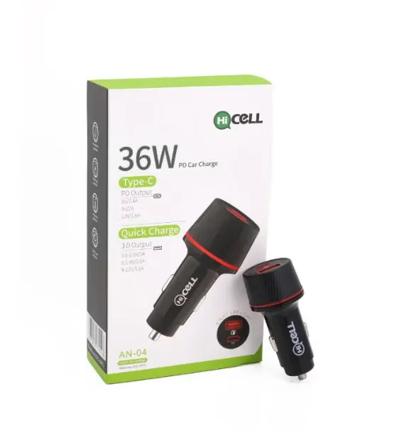 HiCell Type C + USB 36W Dual Port Car Charger AN 04 HCC 2070 in Oman – Fast Dual Charging - Image 3