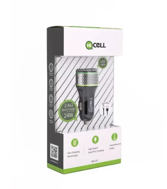 HiCell 24W Dual USB Port Car Charger + All in One Cable in Oman – Fast Charging Solution - Image 3