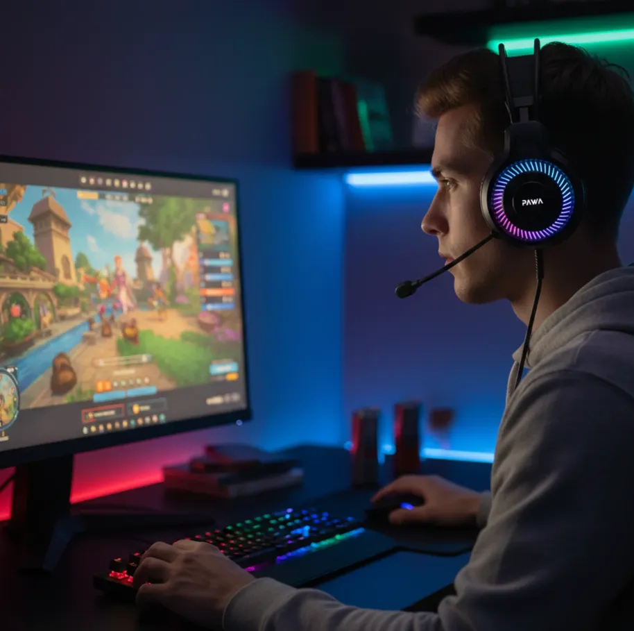 Pawa Vanguard Glare Wired Gaming Headphone 3.5MM + USB in Oman – Immersive Gaming Audio - Image 4