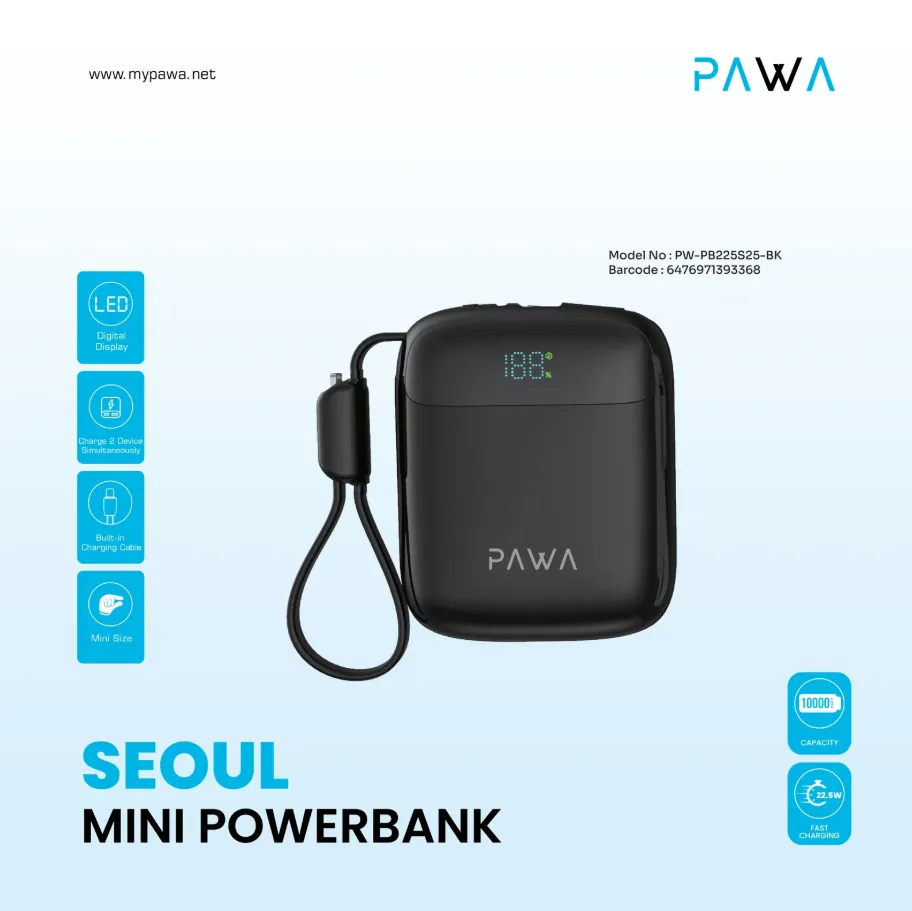 Pawa Seoul Mini Power Bank 10000Mah in Oman – Compact Fast Charging Power - Image 3