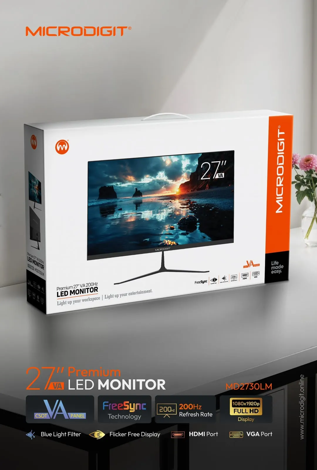 Microdigit 27 inch VA LED Monitor in Oman at Sky Gadgets