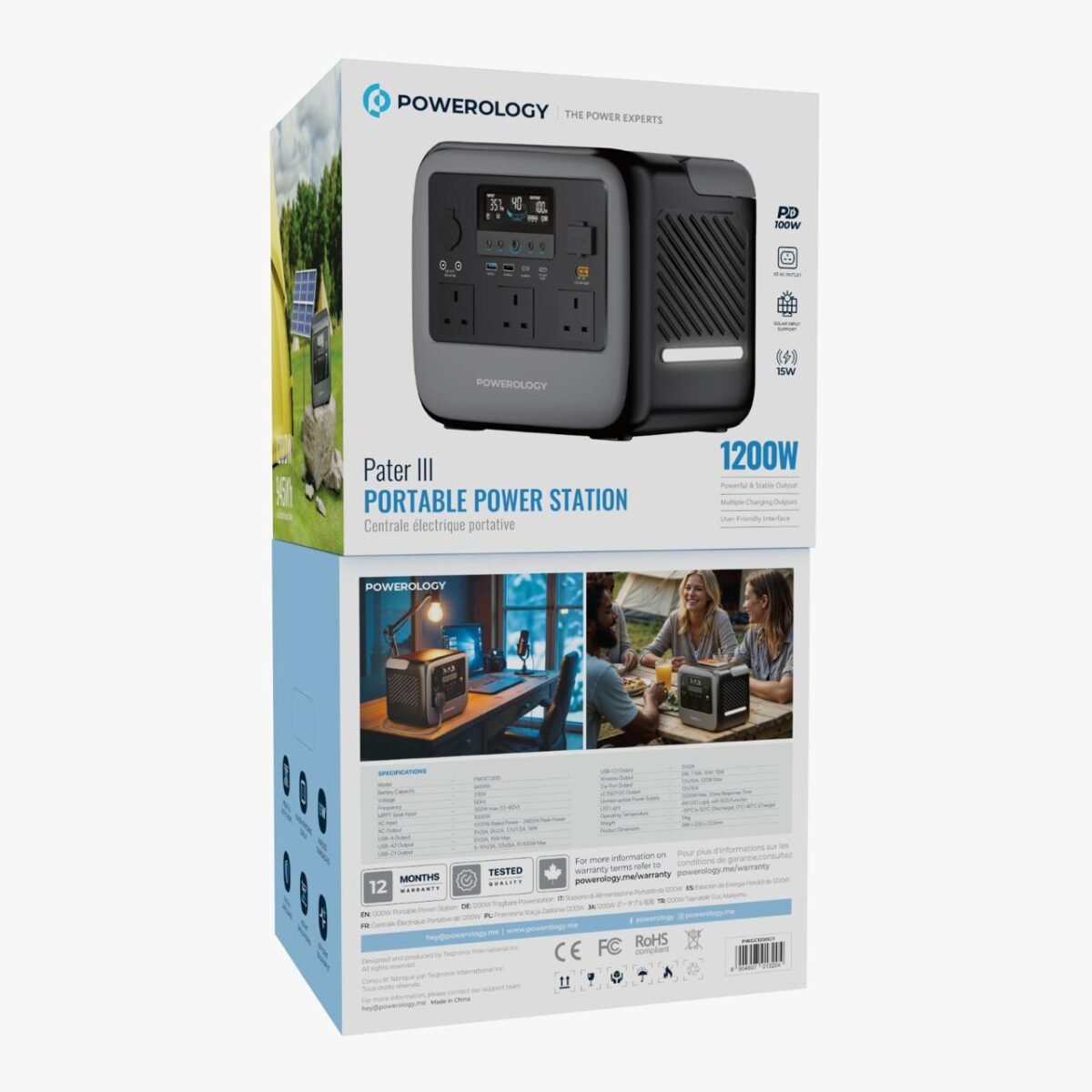 Powerology Pater III 1200W Portable Power Station in Oman at Sky Gadgets