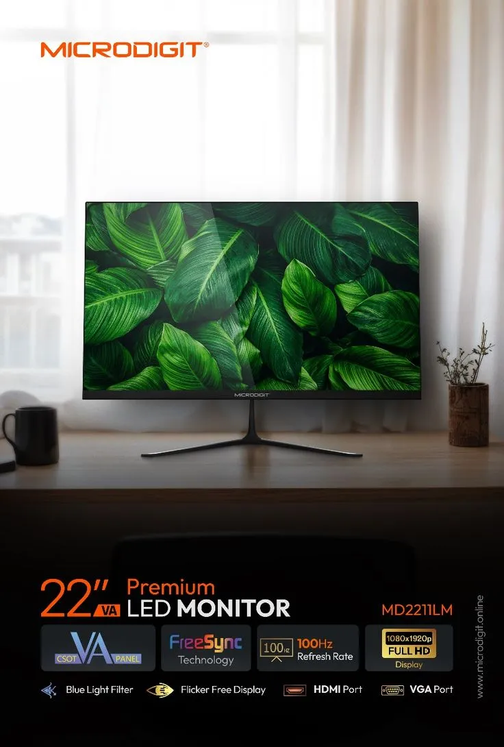 Microdigit 22 inch VA LED Monitor in Oman at Sky Gadgets