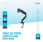 PAWA Single Gas Spring Computer Monitor Arm in Oman at Sky Gadgets side view