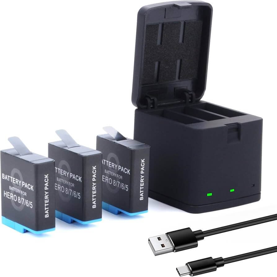 Emiral Gopro 8/7/6/5 3battery+1Charger in Oman Emiral Gopro 8/7/6/5 3battery+1Charger in Oman