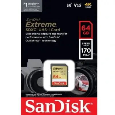 Extreme Camera Card Sandisk 64 GB 170 Speed SDSDXV2 -064GB GNCIN in Oman Extreme Camera Card Sandisk 64 GB 170 Speed SDSDXV2 -064GB GNCIN in Oman