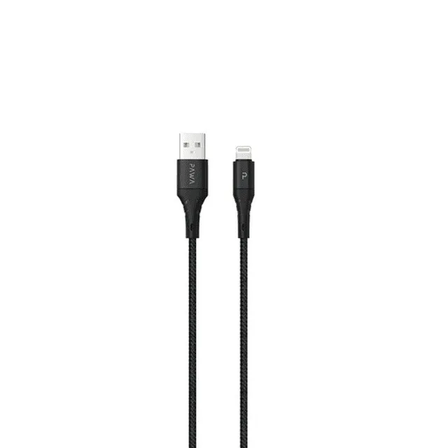PAWA Quick Charging Data Cable Lightning Black in Oman PAWA Quick Charging Data Cable Lightning Black in Oman front view