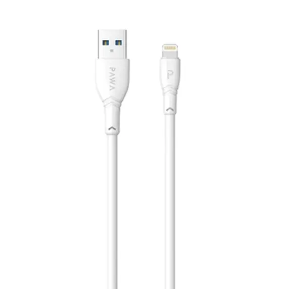 PAWA 2.4A Quick Charging 2M PVC Data Cable Lightning White PW-2PVCATOL-WH in Oman PAWA 2.4A Quick Charging 2M PVC Data Cable Lightning White PW-2PVCATOL-WH in Oman