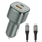 Pawa Car Charger Dual Port (PD+QC) 50W + Lightning Cable PW-CC50QCL in Oman