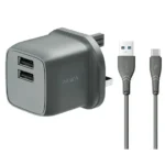 Pawa Pocket Mini Travel charger Dual USB port 2.4 UK With Type C able