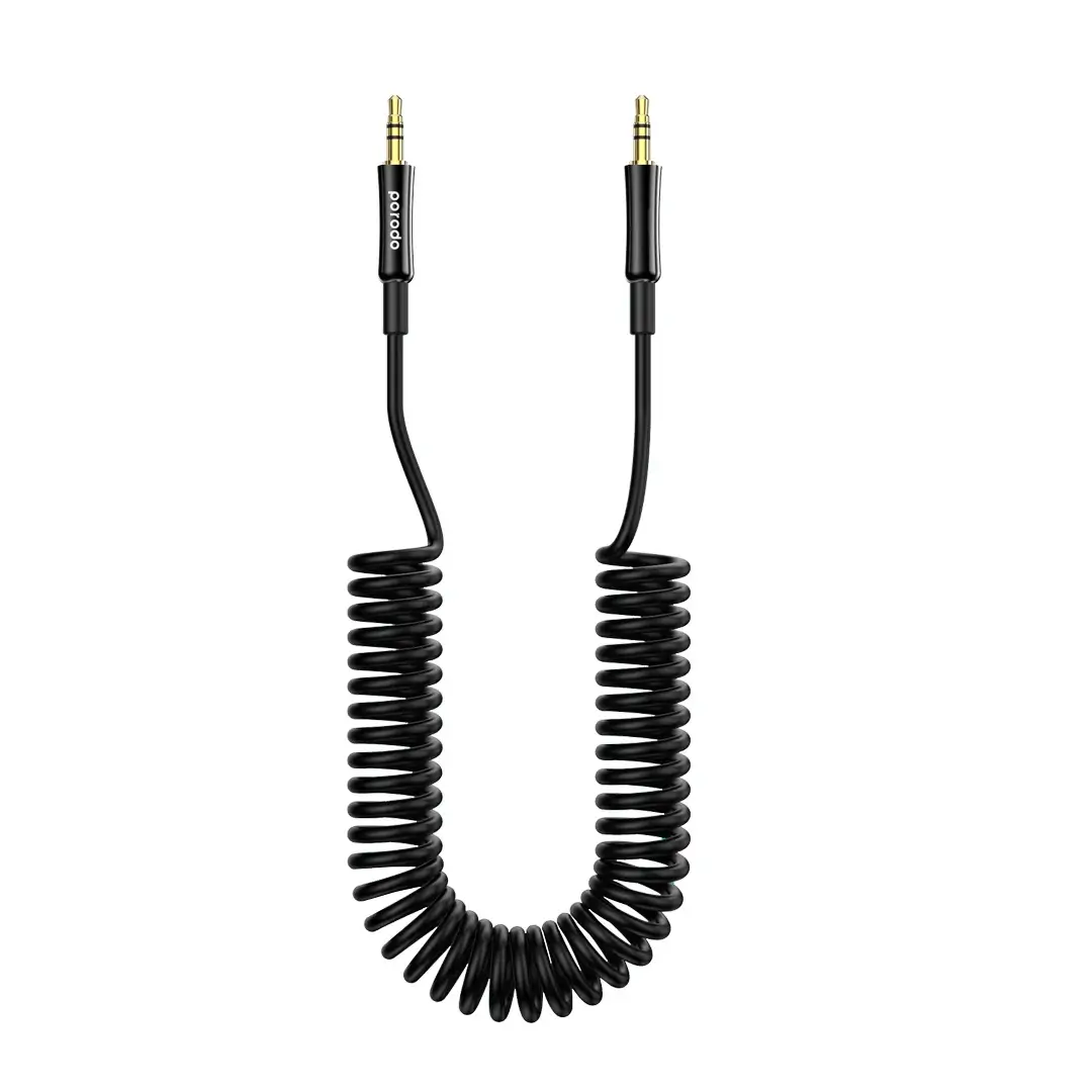 Porodo 3.5mm AUX 1.2M Coiled Audio PD-Cable AUXCC in Oman Porodo 3.5mm AUX 1.2M Coiled Audio PD-Cable AUXCC in Oman