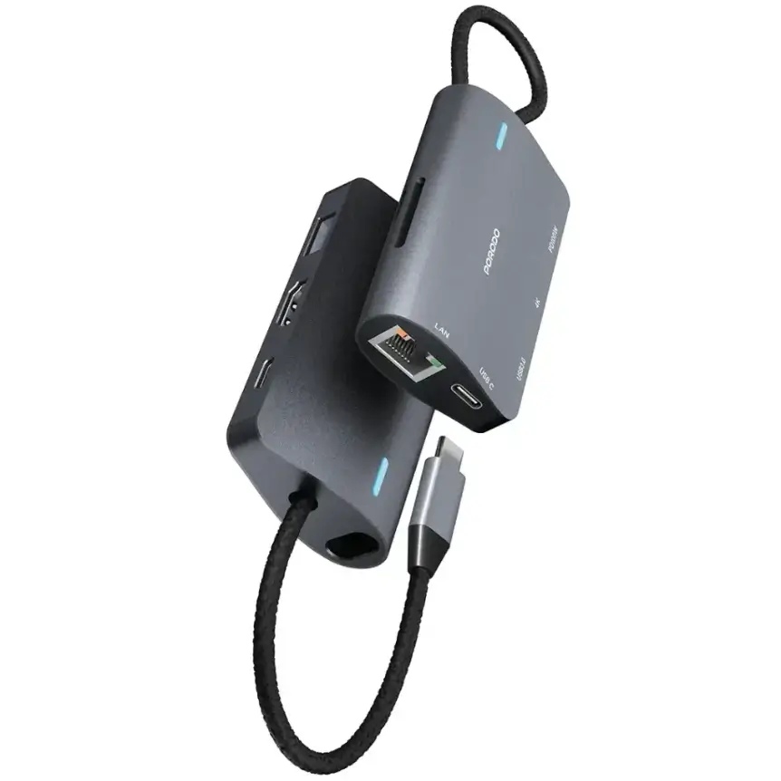 Porodo 4K 7-IN-1 Multi Port Usb -C Hub-PDRDS71b - in Oman Porodo 4K 7-IN-1 Multi Port Usb -C Hub-PDRDS71b - in Oman