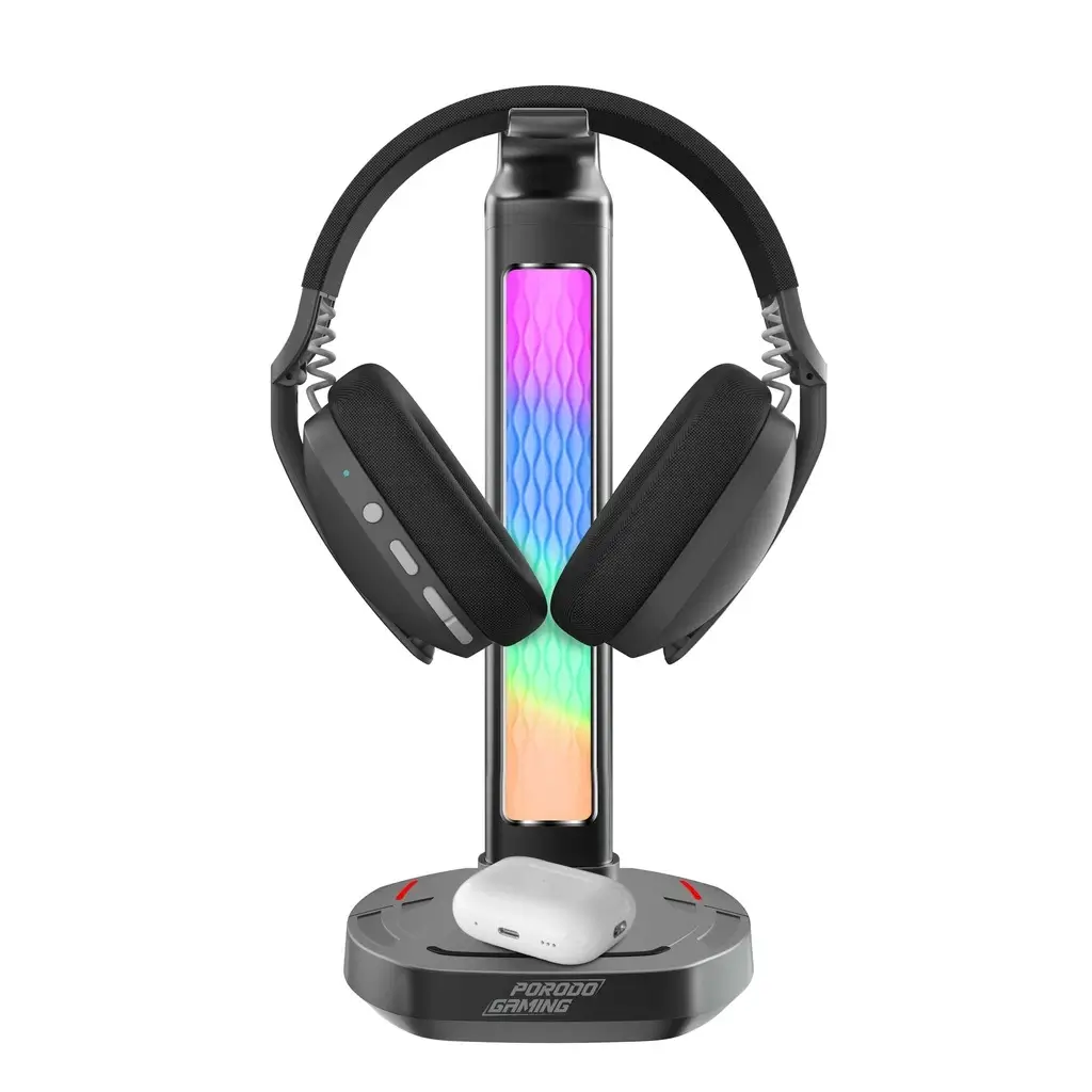 Porodo Gaming Headphone Stand wireless charging USB-C Hub in Oman Porodo Gaming Headphone Stand wireless charging USB-C Hub in Oman