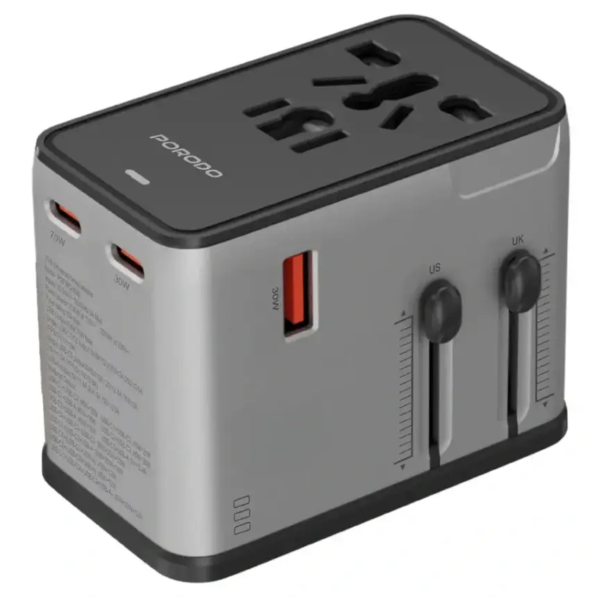Porodo MegaVolt Universal Travel Adapter 2300W Gan Charger PDFWCH089SL in Oman Porodo MegaVolt Universal Travel Adapter 2300W Gan Charger PDFWCH089SL in Oman