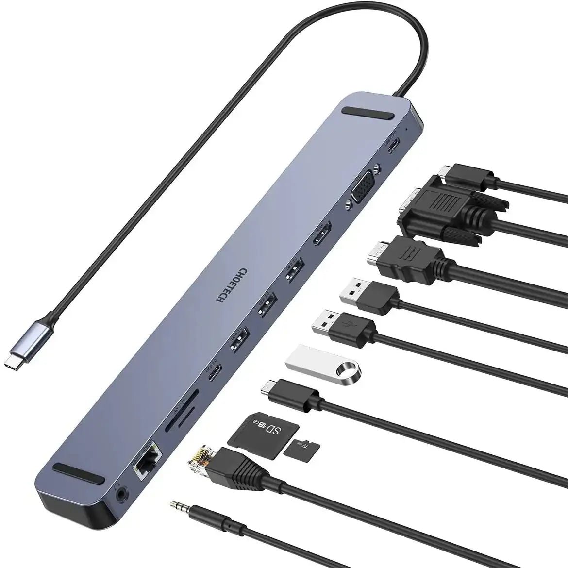 11 in 1 USB-C Multiport Docking Station HUB-M20 11 in 1 USB-C Multiport Docking Station HUB-M20 front view