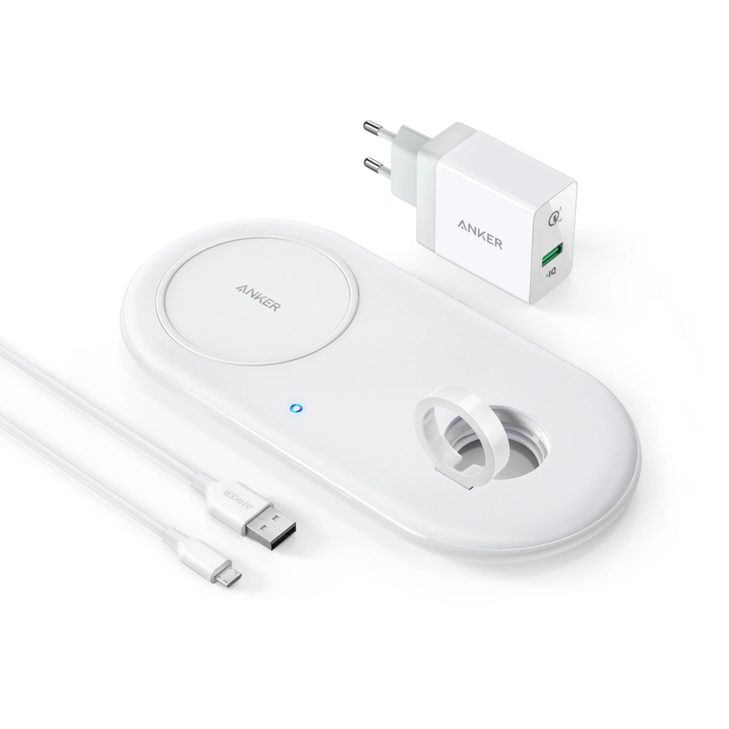 ANKER POWERWAVE+PAD WITH WATCH HOLDER & QUICK CHARGE 3.0 BK AN.B2570K21.BK ANKER POWERWAVE+PAD WITH WATCH HOLDER & QUICK CHARGE 3.0 BK AN.B2570K21.BK front view