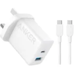 Anker Charger 20W 2 Port With Usb C Cable AN.B2348K21 front view