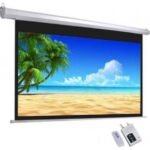 Motorized projector screen with remote in Oman at Sky Gadgets