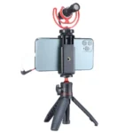 Vlogging tripod kit with phone clamp and mic in Oman at Sky Gadgets