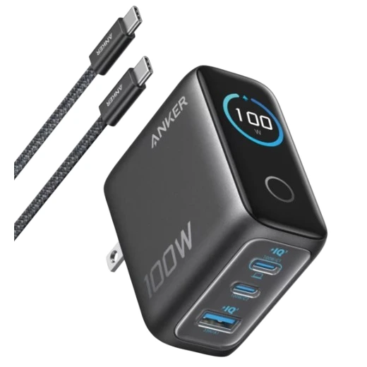 ANKER Innovative Dual Mode Out put Charger 100W 3 ports With Usb C Cable-B121BK41 in Oman ANKER Innovative Dual Mode Out put Charger 100W 3 ports With Usb C Cable-B121BK41 in Oman front view