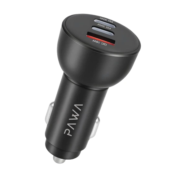 Pawa Lite Series 60W Car Charger with Ambient Light CC60WCA2 in Oman Pawa Lite Series 60W Car Charger with Ambient Light CC60WCA2 in Oman front view