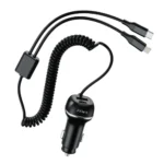 Pawa Solid Car Charger Dual Port PD+QC with usb-c and Lightning Cable - CC68 INTT in Oman front view