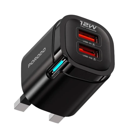 Porodo TEKTO Dual Usb wall Adaptor with Usb -A & Usb -C Port PDFWCH111CL in Oman Porodo TEKTO Dual Usb wall Adaptor with Usb -A & Usb -C Port PDFWCH111CL in Oman front view