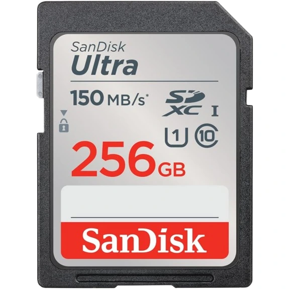 SanDisk SD Camera Card 256GB Ultra 150Mbps in Oman SanDisk SD Camera Card 256GB Ultra 150Mbps in Oman front view